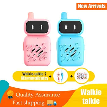 2 ks Robot Walkie Talkie USB Nabíjanie Nabíjateľných Prenosný Telefón Deti Dieťaťa Spy Prenosné Interaktívne Vzdelávanie palubného telefónu Hračky