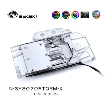 Bykski N-GY2070STORM-X, Úplné Pokrytie Grafická Karta Vodného Chladenia Bloku,Galaxy RTX2070 BoomStar/Metal Master, RTX2060 GTX1660Ti