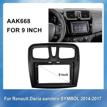 9 Palcový autorádia GPS Navigácie rám Pre Renault Dacia sandero SYMBOL-2017 Auto Stereo Prijímač palubnej doske Auta Rám Fascias