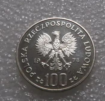 Skutočné Vzácne Striebro Pôvodná Minca Zber Poľsko 1978 100 Zlotý Moose Strieborné Proof Mince