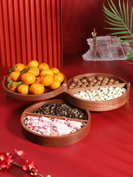 Multi-layer tvorivé Čínsky masívneho dreva ovocie zásobník moderná obývacia izba domov konferenčný stolík úložný box desiatu ovocie box