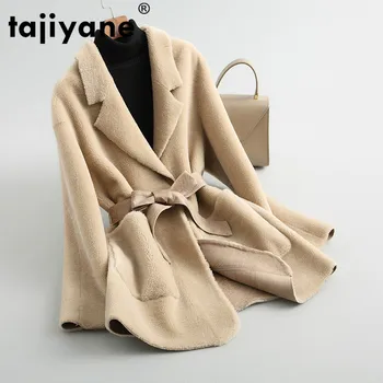 Streetwear Reálne Kožušinový Kabát Vlna Bunda Na Jeseň Zimný Kabát Ženy Oblečenie 2020 Kórejský Vintage Topy Ovce Shearling Semiš Podšívka 3313