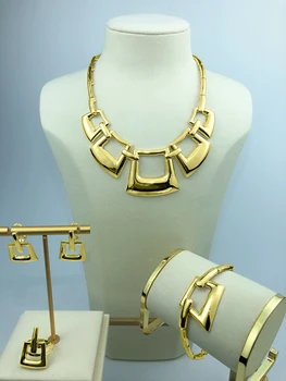 Guomei Zbrusu Nový taliansky Zlaté Šperky, Nádherné Veľké Štýl Náhrdelník nastaviť Ženy, Luxusné Svadobné hostiny Šperky Set B0004
